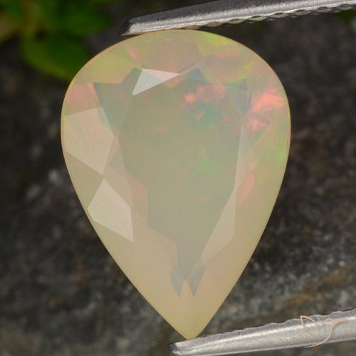 1.91ct Natural Multicolorido Opala, Formato de pêra, Translúcido