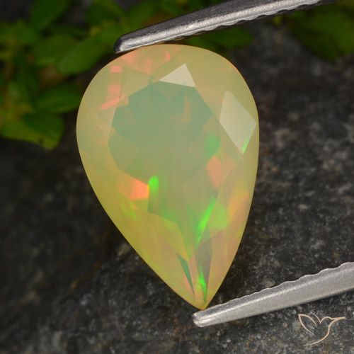 1.33ct Natural Multicolorido Opala, Formato de pêra, Transparente