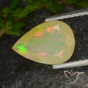 Opala Multicolorido Natural 1.33ct, Formato de pêra, Transparente