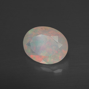 Opala multicolorido natural 1,83ct, corte oval, transparente