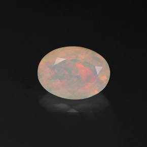 Opala multicolorido natural 1,54ct, corte oval, transparente