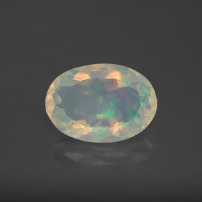 Opala multicolorido natural 1,92ct, corte oval, transparente
