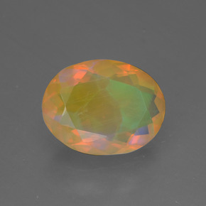 Opala multicolorido natural 1,29ct, corte oval, translúcido