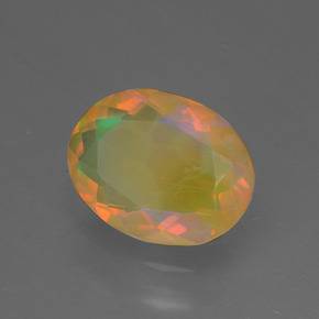 Opala multicolorido natural 1,29ct, corte oval, translúcido