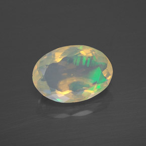 Opala multicolorido natural 1,77ct, corte oval, transparente