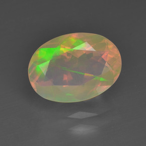 Opala multicolorido natural 1,64ct, corte oval, transparente