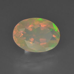 Opala multicolorido natural 1,64ct, corte oval, transparente
