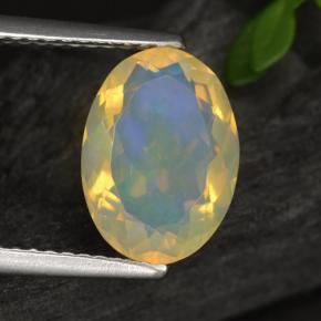 Opala amarelo natural 1,65ct, corte oval, transparente