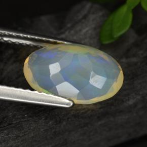 Opala amarelo natural 1,65ct, corte oval, transparente