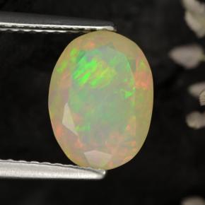 Opala amarelo natural 1,58ct, corte oval, translúcido