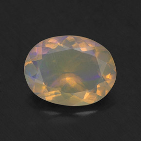 Opala multicolorido natural 1,27ct, corte oval, translúcido