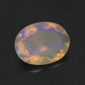 Opala multicolorido natural 1,27ct, corte oval, translúcido