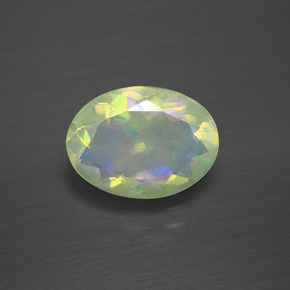 Opala multicolorido natural 1,48ct, corte oval, transparente