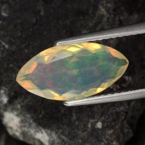 Opala multicolorido natural 1,34ct, marquise, transparente