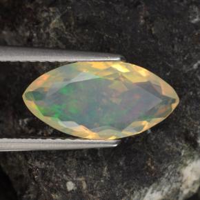 Opala multicolorido natural 1,34ct, marquise, transparente