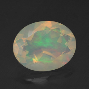 Opala multicolorido natural 1,60ct, corte oval, transparente