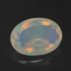 Opala multicolorido natural 1,67ct, corte oval, transparente
