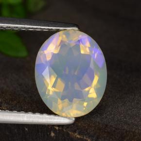 Opala branco natural 1,71ct, corte oval, transparente