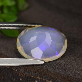Opala branco natural 1,71ct, corte oval, transparente
