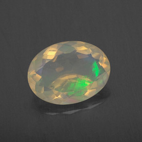 Opala multicolorido natural 1,34ct, corte oval, transparente