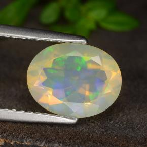 Opala amarelo natural 1,47ct, corte oval, transparente