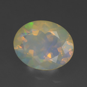 Opala multicolorido natural 1,68ct, corte oval, transparente