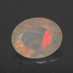 Opala multicolorido natural 1,52ct, transparente, transparente/translúcido