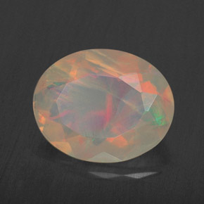 Opala multicolorido natural 1,52ct, transparente, transparente/translúcido