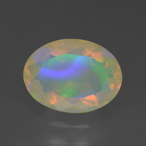 Opala multicolorido natural 1,64ct, corte oval, transparente