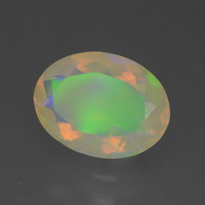 Opala multicolorido natural 1,64ct, corte oval, transparente