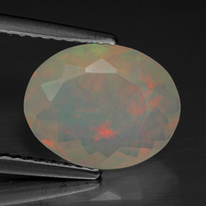 Opala multicolorido natural 1,74ct, corte oval, transparente