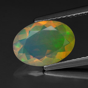 Opala multicolorido natural 1,16ct, transparente, transparente/translúcido