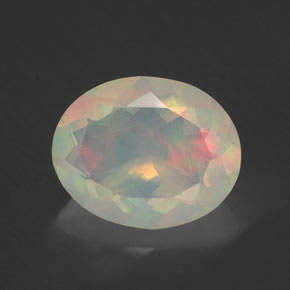 Opala multicolorido natural 2,02ct, corte oval, transparente