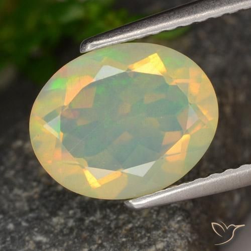 1.42ct Natural Multicolorido Opala, oval, Transparente