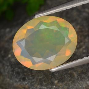 Opala multicolorido natural 1,30ct, corte oval, transparente