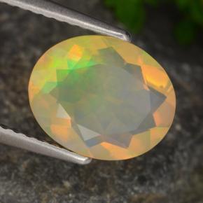 Opala multicolorido natural 1,30ct, corte oval, transparente