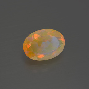 Opala multicolorido natural 1,62ct, corte oval, transparente
