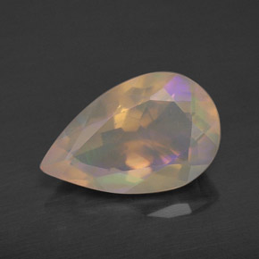 Opala multicolorido natural 1,67ct, formato de pêra, transparente