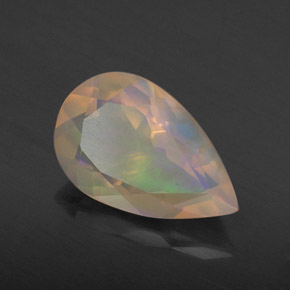 Opala multicolorido natural 1,67ct, formato de pêra, transparente