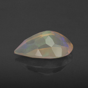 Opala multicolorido natural 1,67ct, formato de pêra, transparente