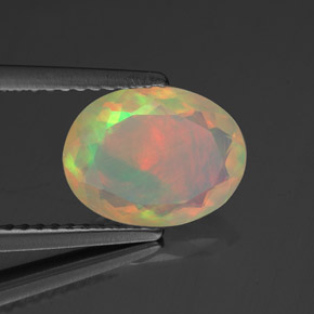 Opala multicolorido natural 1,36ct, transparente, transparente/translúcido