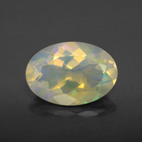 Opala multicolorido natural 1,78ct, corte oval, transparente