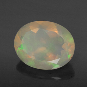 Opala multicolorido natural 1,59ct, corte oval, transparente