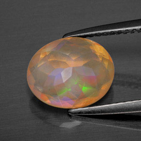 Opala multicolorido natural 1,64ct, corte oval, transparente