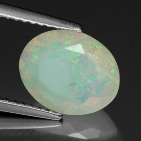 Opala multicolorido natural 1,53ct, transparente, transparente/translúcido