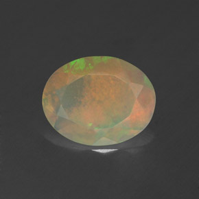 Opala multicolorido natural 1,14ct, corte oval, translúcido