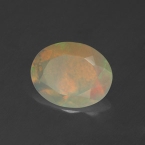 Opala multicolorido natural 1,14ct, corte oval, translúcido