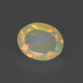 Opala multicolorido natural 1,31ct, corte oval, transparente