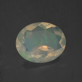 Opala multicolorido natural 1,19ct, corte oval, transparente