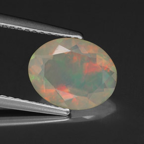 Opala multicolorido natural 1,37ct, transparente, transparente/translúcido